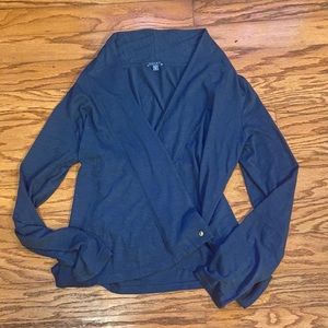 Lilla P Wrap Button Blue Women’s Top